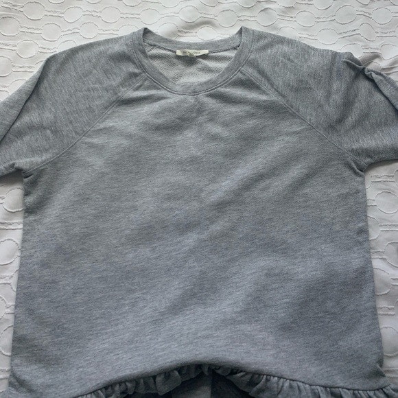 Anthropologie Pure Good Gray Peplum Sweatshirt - Picture 3 of 5